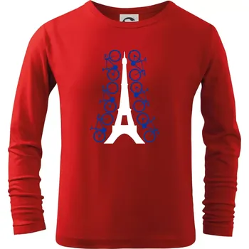 Chlapecké tričko Cyclo Paris - Triko dětské Long Sleeve - 122 cm/6 let ( Červená )