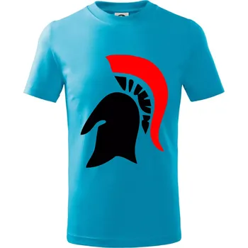 Chlapecké tričko Řím Sparta helma - Tričko dětské bavlněné - 134 cm/8 let ( Světlý tyrkys )