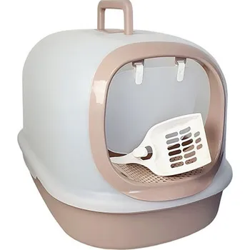 Toaleta pro kočku Krytá toaleta eliminující zápach pro kočky, hnědá. 56x38,5x38cm