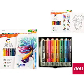 Pastelka DELI Color Emotion akvarelové, 24 barev