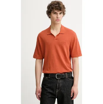 Plátěné polo tričko Les Deux Emmanuel 1000033 oranžová 28X, vel. L