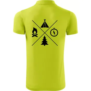 Pánská košile Kempování čtyřka - Polokošile Victory sportovní (dresovina) - L ( Limetková )