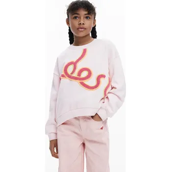 Chlapecká mikina Dětská bavlněná mikina Desigual 25WGSK08 růžová 03X, vel. 152