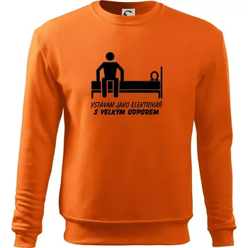 Pánská mikina Vstávám jako elektrikář s velkým odporem - Mikina Essential pánská - XL ( Oranžová )