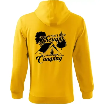 Pánská mikina I don't need therapy camping - Mikina s kapucí na zip trendy zipper - 2XL ( Žlutá )