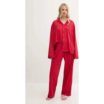 Dámské pyžamo Bavlněné pyžamo Pangaia dámské, červená barva, bavlněné, 10002462 10002462. 33X, vel. XL
