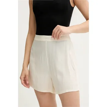 Dámské pyžamo Pyžamové šortky Calvin Klein Underwear dámské, béžová barva, 000QS7258E 12X, vel. XL