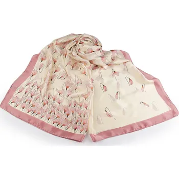 Saténový šátek / šála sněženky 85x185 cm pudrová 1 ks