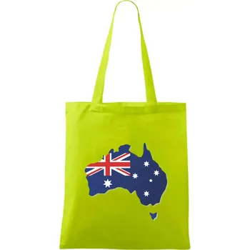 Austrálie - vlajka mapa - Taška bavlněná - 42 x 38 cm ( Limetková )