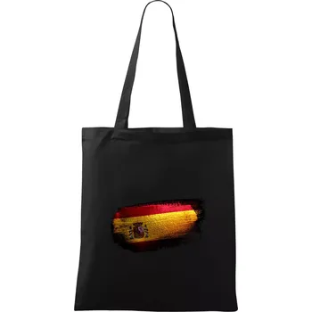 Nákupní taška Španělská vlajka okousaná - Taška bavlněná - 42 x 38 cm ( Černá )