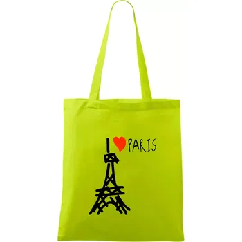 I love Paris - Taška bavlněná - 42 x 38 cm ( Limetková )