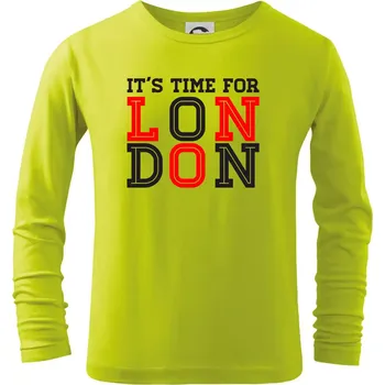 Dětská móda Its time for LONDON - Triko dětské Long Sleeve - 104-110cm / 3-4 roky ( Limetková )