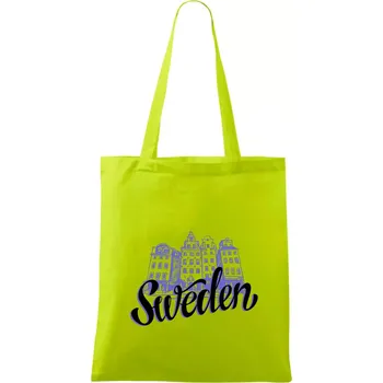 Sweden Lettering - Taška bavlněná - 42 x 38 cm ( Limetková )