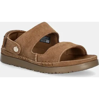 Dámské pantofle Dětské semišové pantofle UGG GOLDENSTAR GLIDE hnědá barva, 1166713K 88X, EUR 31