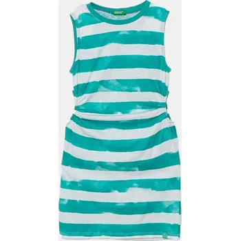 Dívčí šaty Dětské bavlněné šaty United Colors of Benetton 3SL3CV013.G.Seasonal tyrkysová 67X, vel. 130