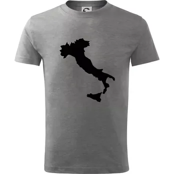 Chlapecké tričko Itálie obrys - Tričko dětské bavlněné - 122 cm/6 let ( Tmavě šedý melír )
