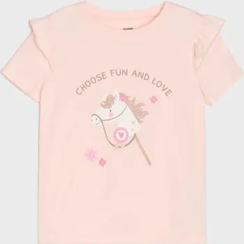 Dívčí oblečení Sinsay - Tričko s ozdobnými volány - pastelová růžová - 069GA-03X - 069GA-03X-104