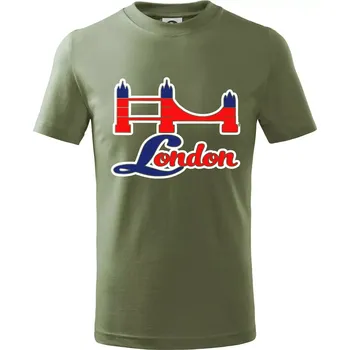 London most - Tričko dětské bavlněné - 158 cm/12 let ( Khaki )