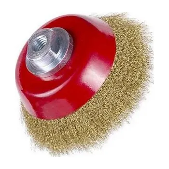 Brusný kartáč Hrnkový kartáč 75xM14 mosaz vlnitá 0,30 mm - KR1251007