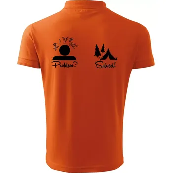 Pánská košile Problem? Solved! - Kempování - Polokošile pánská Pique Polo 203 - 4XL ( Oranžová )