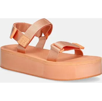Dámské sandále Sandály HUGO Zaralyn dámské, oranžová barva, na platformě, 50542082 50542082.824 20X, EUR 37