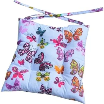 Podsedák Šatoli.cz Podsedák na židli do školy 33x33 cm Barevní motýli