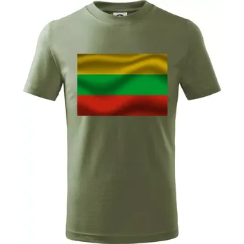 Dětská móda Litva vlajka obdélník - Tričko dětské bavlněné - 134 cm/8 let ( Khaki )