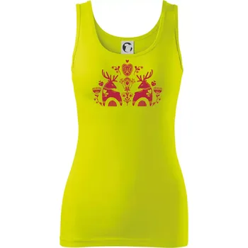 Dámské oblečení Folklor - dva jeleni - Dámské tílko - L ( Limetková )