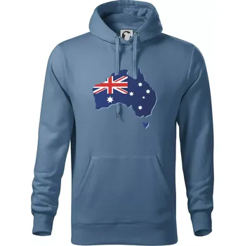 Pánská mikina Austrálie - vlajka mapa - Mikina pánská Cape s kapucí - 2XL ( Denim )