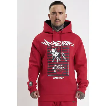 Pánské oblečení Pánská Mikina s kapucí Amstaff Lucian red velikost: XXL
