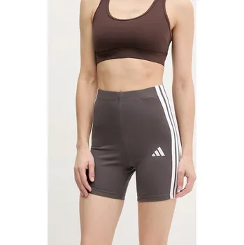 Dámské kraťasy Kraťasy adidas Essentials dámské, šedá barva, s aplikací, high waist, JD0915 90X, vel. XS