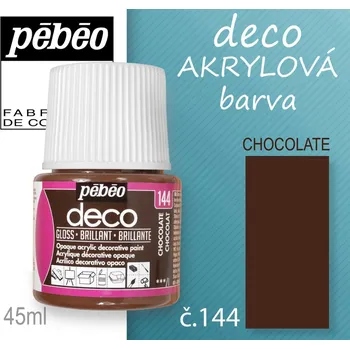 Speciální výtvarná barva Barva AKRYLOVÁ lesk Pébeo DECO. Odstín č.144 CHOCOLATE Balení 45 ml.