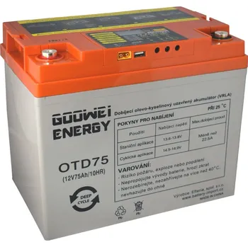 Trakční baterie GOOWEI ENERGY DEEP CYCLE (GEL) baterie GOOWEI ENERGY OTD75, 75Ah, 12V
