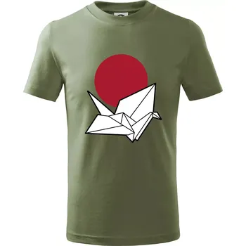 Japan culture - origami - Tričko dětské bavlněné - 122 cm/6 let ( Khaki )