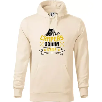 Pánská mikina Campers gonna camp - Mikina pánská Cape s kapucí - 4XL ( Mandlová )
