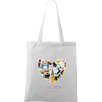 Nákupní taška London turistic - Taška bavlněná - 42 x 38 cm ( Bílá )