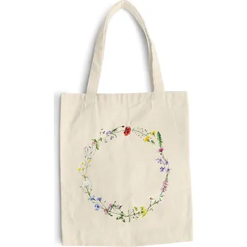 Lesní svět Taška plátěnka - Luční květiny kruh