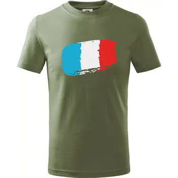 Francouzská vlajka - Tričko dětské bavlněné - 134 cm/8 let ( Khaki )