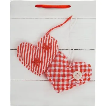 Dárková taška Velká dárková taška - srdce látkové