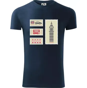 Pánské tričko Britská známka - Viper FIT - Pánské zůžené tričko - M ( Námořní modrá (velmi tmavá - téměř černá) )