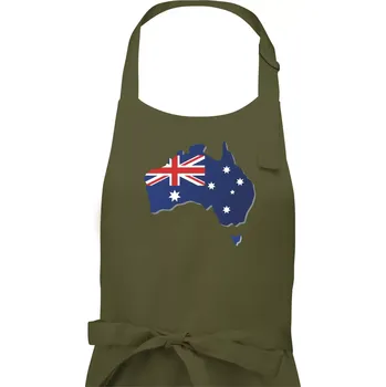 Kuchyňská zástěra Austrálie - vlajka mapa - Pánská zástěra na vaření - Univerzální velikost ( Khaki )