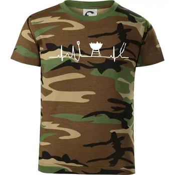 EKG grilování gril - Dětské maskáčové triko - 104-110cm / 3-4 roky ( Hnědý maskáč )