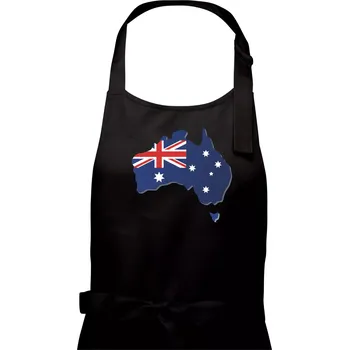 Kuchyňská zástěra Austrálie - vlajka mapa - Dámská zástěra na vaření - Univerzální velikost ( Černá )