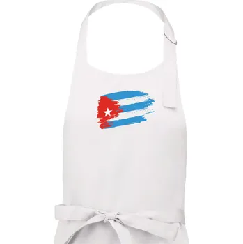 Kuchyňská zástěra Kuba vlajka - Dámská zástěra na vaření - Univerzální velikost ( Bílá )