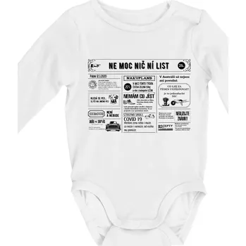 Kojenecký body Nemocniční list - Body kojenecké s dlouhým rukávem - Dlouhý r. do 3 měs ( Bílá )