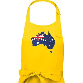 Kuchyňská zástěra Austrálie - vlajka mapa - Dámská zástěra na vaření - Univerzální velikost ( Žlutá )