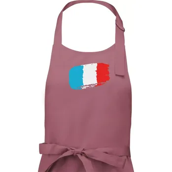 Kuchyňská zástěra Francouzská vlajka - Dámská zástěra na vaření - Univerzální velikost ( Starorůžová )