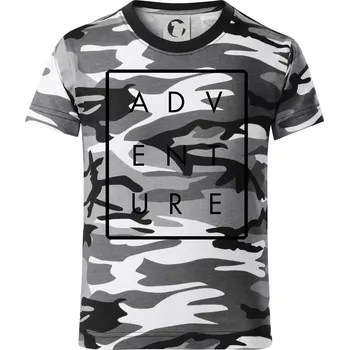 Chlapecké oblečení Adventure obdelník - Dětské maskáčové triko - 134 cm/8 let ( Šedý maskáč )