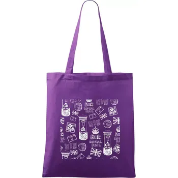 Britská pošta ikony - Taška bavlněná - 42 x 38 cm ( Fialová )