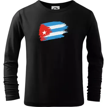 Chlapecké tričko Kuba vlajka - Triko dětské Long Sleeve - 122 cm/6 let ( Černá )